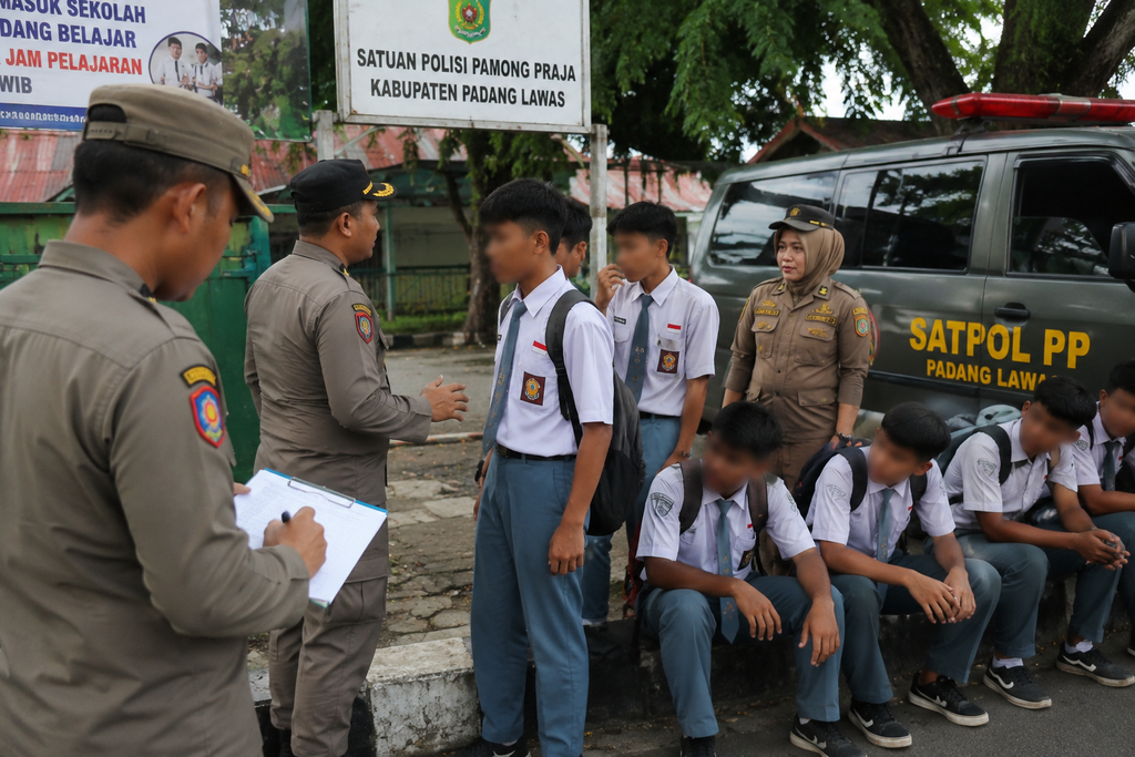 24 Siswa Terjaring Razia di Padang Lawas, Pembinaan Pelajar Jadi Perhatian