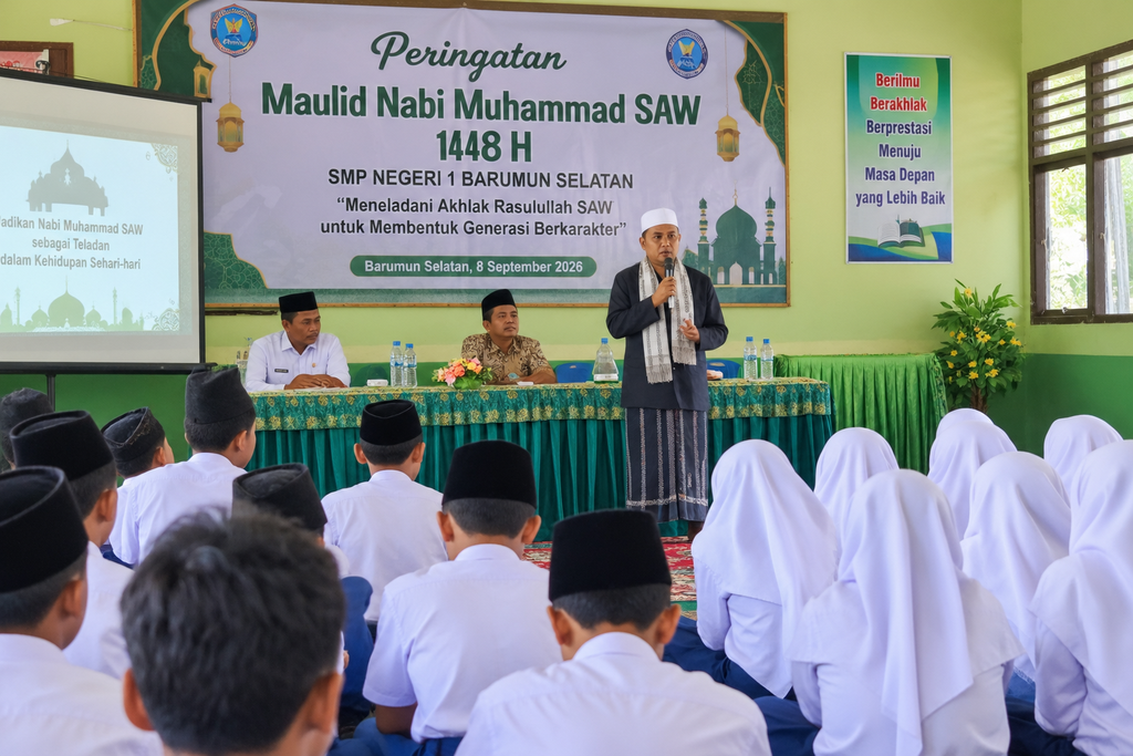 SMPN 1 Barumun Selatan Gelar Maulid Nabi, Tanamkan Akhlak dan Karakter kepada Pelajar