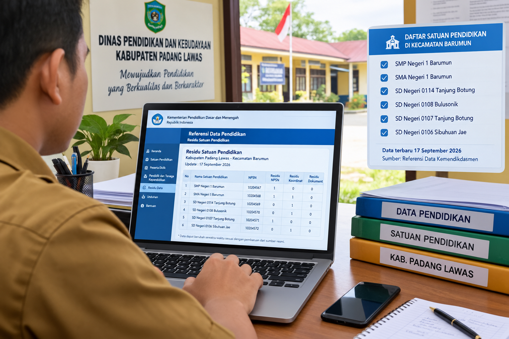 Data Satuan Pendidikan Padang Lawas Kembali Dimutakhirkan, Barumun Jadi Bagian Pemantauan